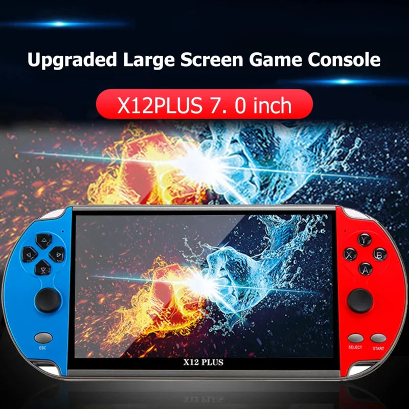 X12 Plus X7 Console de jogos portátil X7 Plus 7.1 / 5.1 / 4.3 polegadas Tela HD Leitor de áudio e vídeo portátil 10000 jogos clássicos